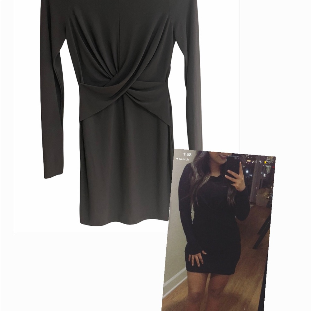 Forever 21 Slinky Black Bodycon Dress Sz Medium Mini